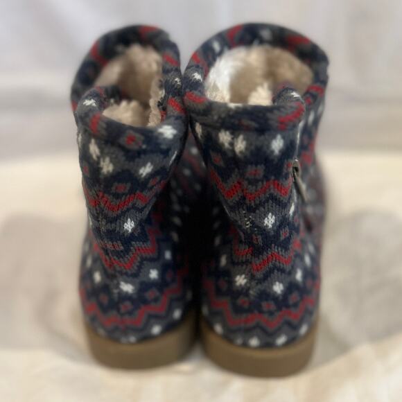 INDIGO RD NWOB Ashley Faux Fur Knit Fabric Closed Toe Ankle Fashion Boots 7 - Picture 4 of 7